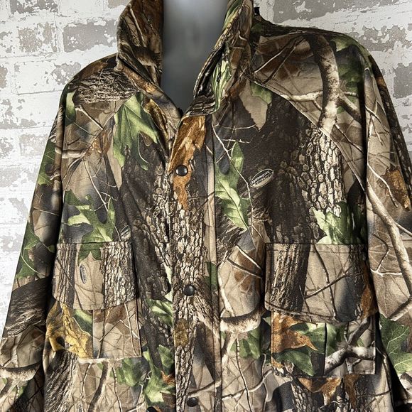 Walls Real tree Hardwoods Heavy Canvas Fleece Lined Hunting Coat Sz L Tall  Rips - Picture 2 of 16